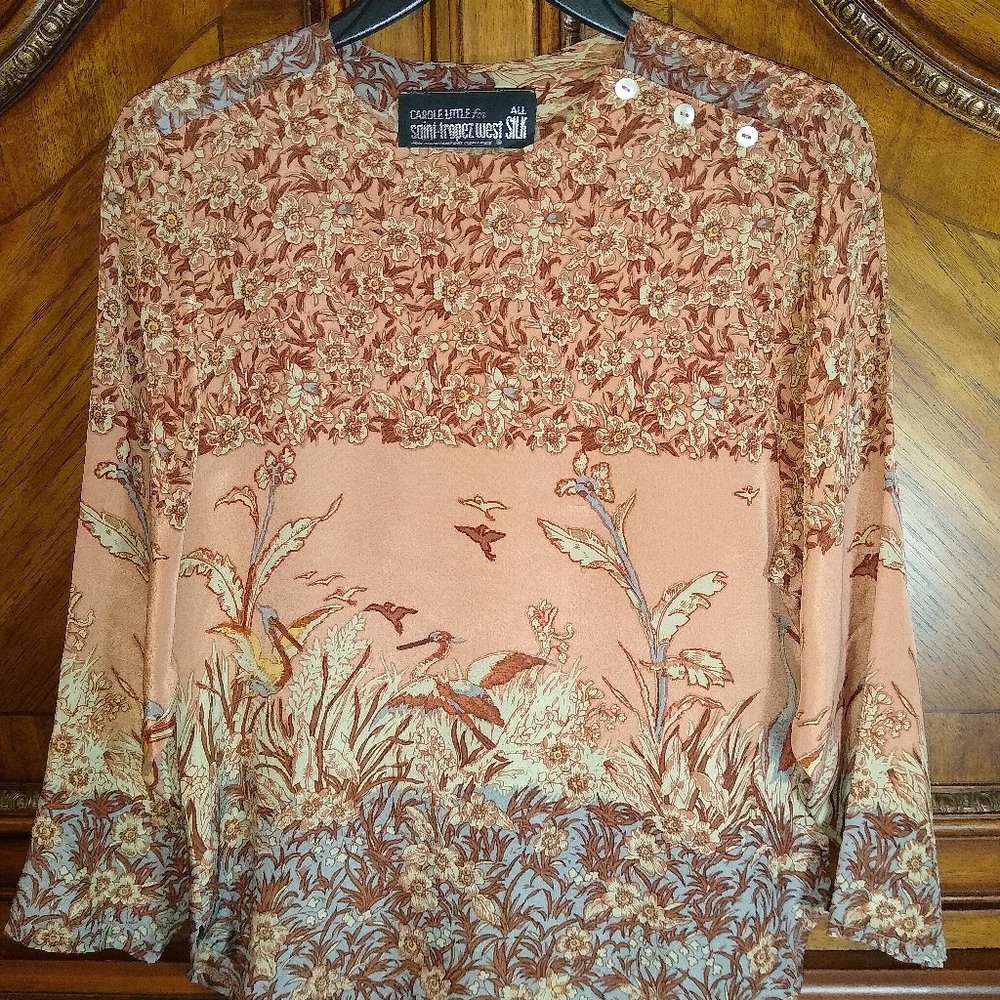 All silk matching top & skirt set